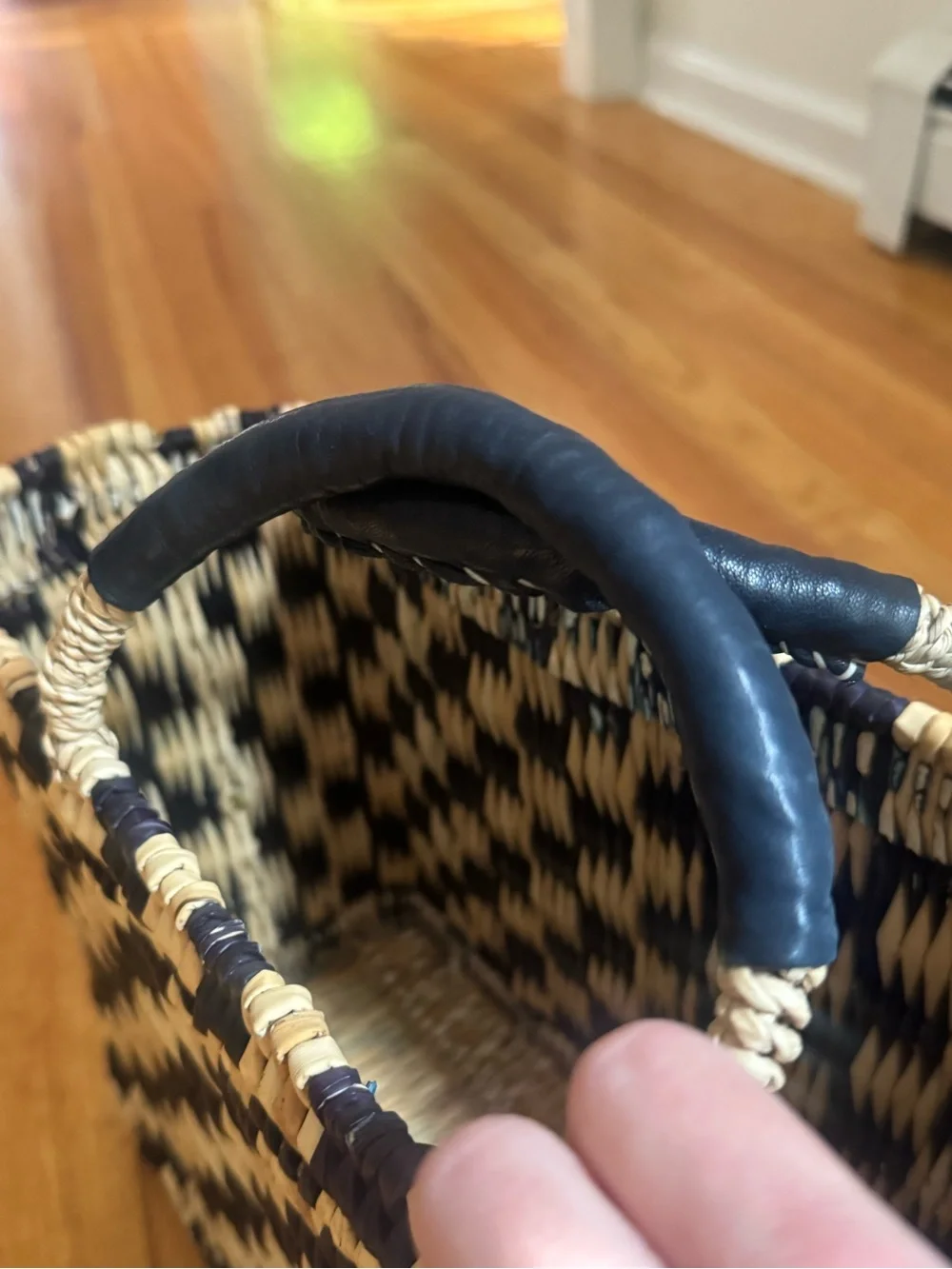 Always by The Sea Woven Navy and Natural Straw Tote